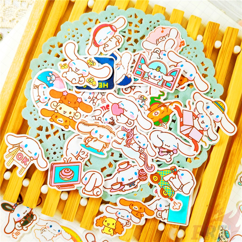 ★★★ Sticker Dán Trang Trí Nhật Ký Hình Cinnamoroll Q-10 Mini Xinh Xắn ★★★ Bộ 50 Hình Dán Thời Trang Trang Trí Album