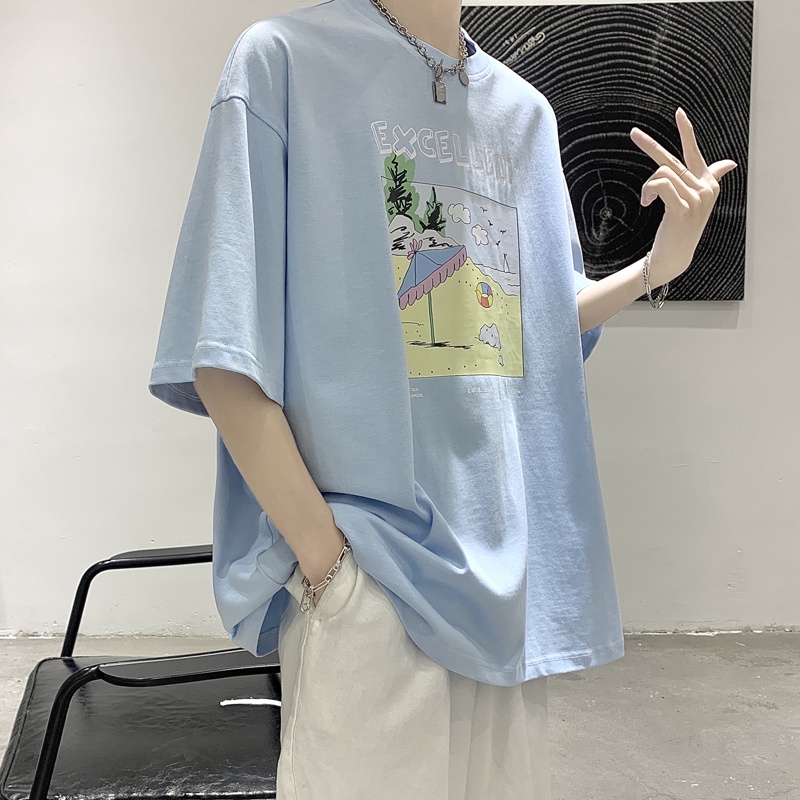Áo Thun Cotton Tay Ngắn Dáng Rộng Thiết Kế Mới 2021 Thời Trang Mùa Hè Theo Phong Cách Nhật Hàn Cho Nữ