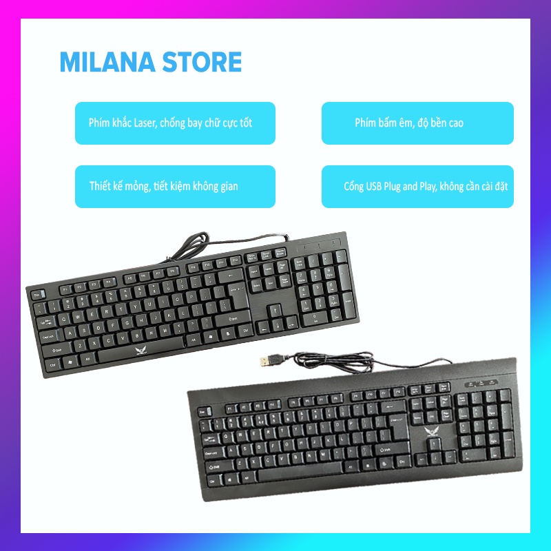 Bàn Phím PC & Laptop LD-601 LD-602 Và LD-BK202 Thiết Kế Tiện Lợi Có Đèn LED Chiếu Sáng Nút Phím Đầy Đủ Cho Game VP