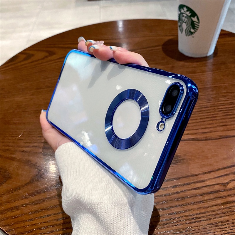 Ốp Điện Thoại Mềm Trong Suốt Viền Vuông Cho iPhone 7 8 Plus se 2020 2022 X XR XS MAX ip8