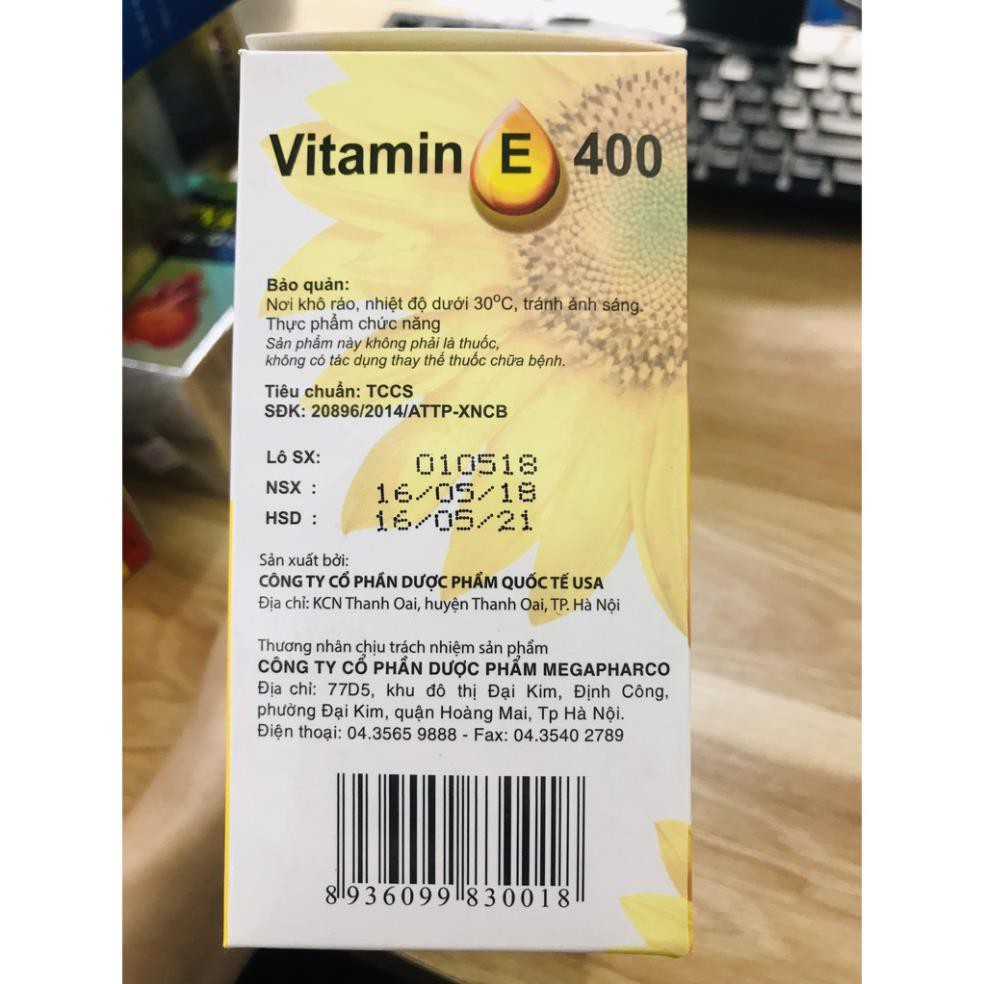 Viên uống đẹp da Vitamin E (Hộp 100 viên) - Nhà thuốc Amipharma