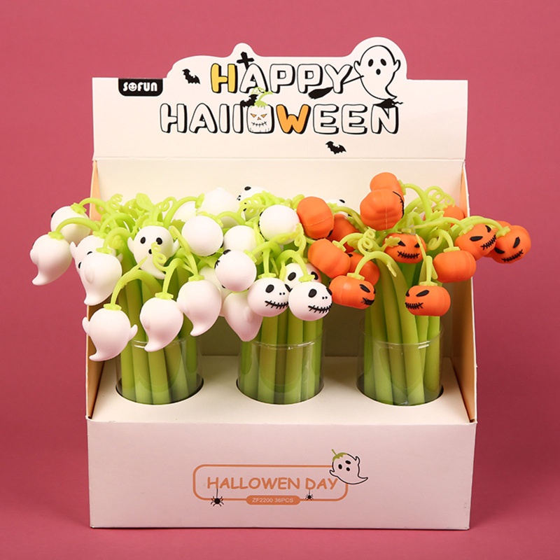 Set 6 Bút Mực Gel Ngòi 0 / 5mm In Họa Tiết Halloween