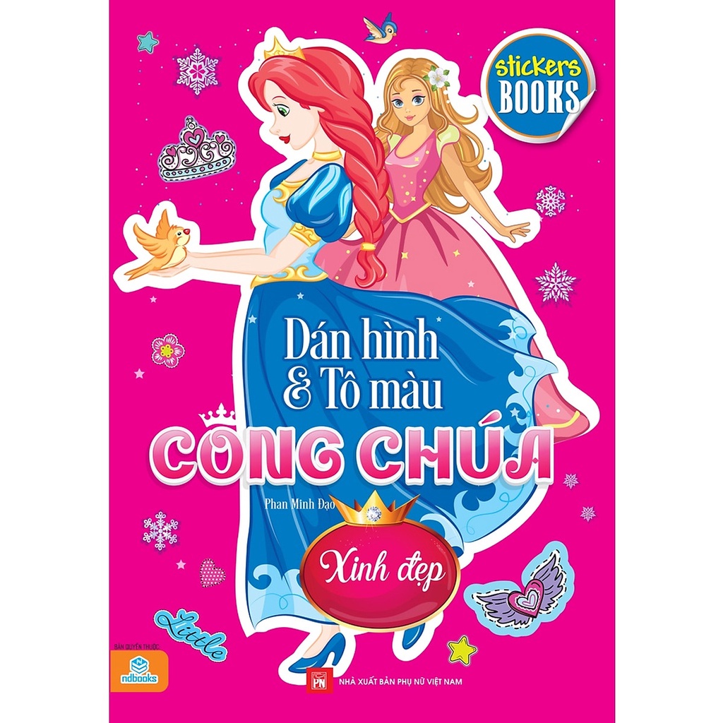 Sách Dán hình và tô màu Công Chúa (Combo 4 quyển)