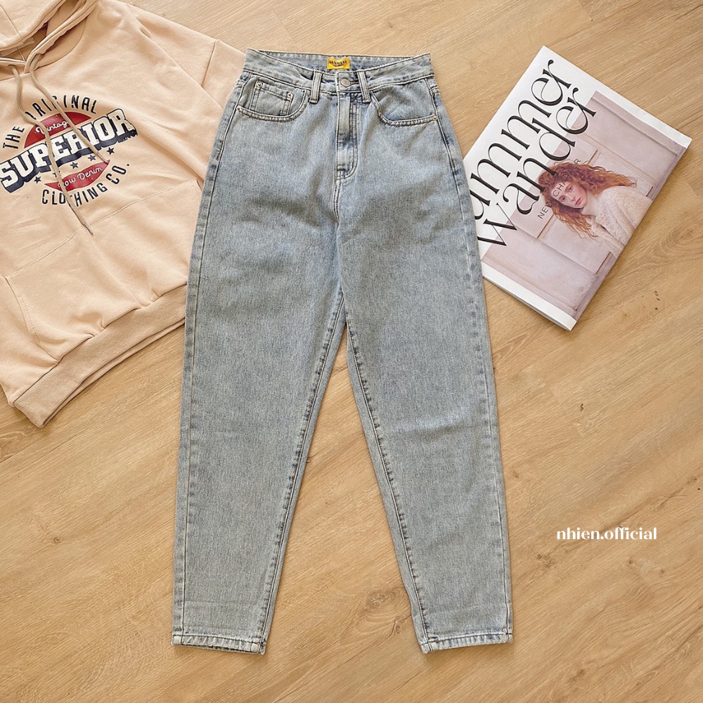 Quần jean nữ form baggy (tặng kèm thắt lưng) Nhienvintage_BQ8