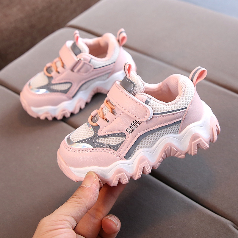 Giày thể thao đế mềm chống trượt phối lưới thoáng khí thời trang Hàn Quốc dành cho bé