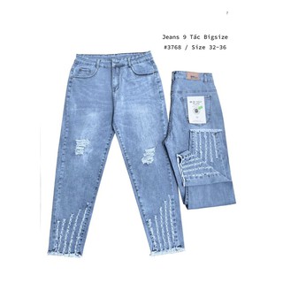 Quần jean form 9 tấc rách siêu đẹp bigsize