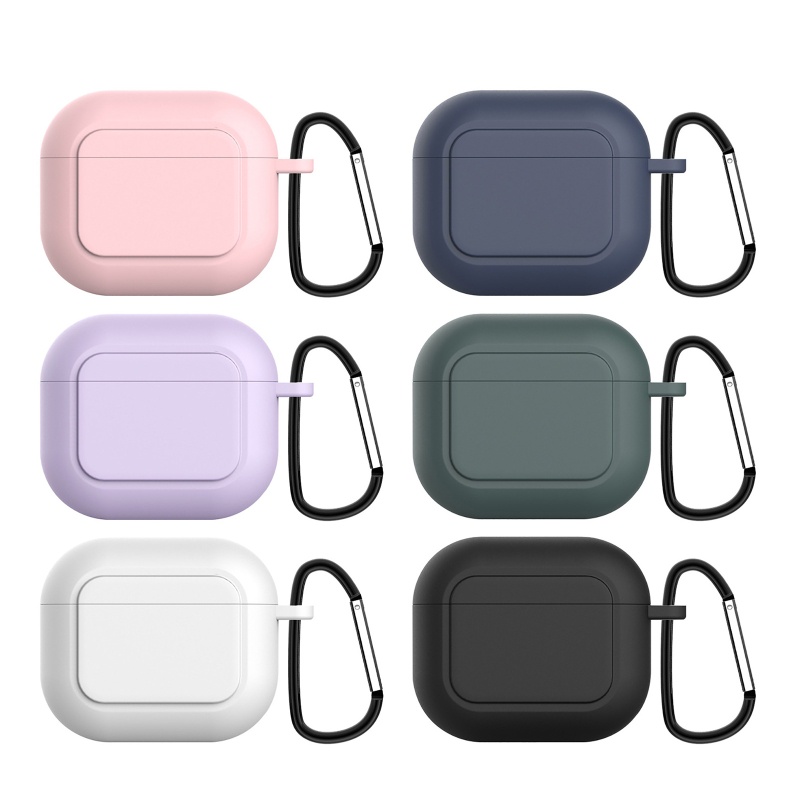 Vỏ Bảo Vệ Hộp Sạc Tai Nghe Apple 3 Bằng Silicon Chống Rơi Chống Sốc Có Móc
