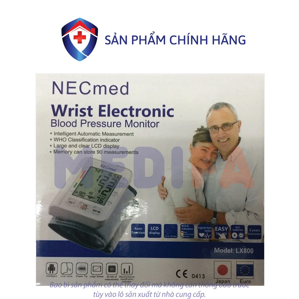 [Chính hãng] Máy đo huyết áp điện tử cổ tay NECmed LX-800