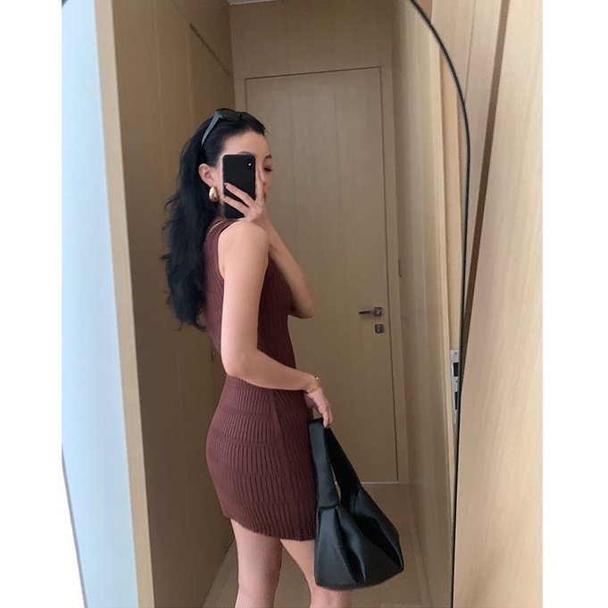 QADCOL  Pháp Quấn Hông Váy Dệt Kim