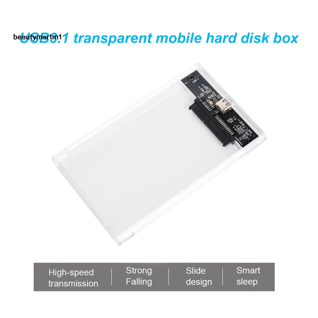 Vỏ Ổ Cứng Ngoài 2.5 Inch Usb 3.1 Type-C Trong Suốt Tốc Độ Cao Ốp