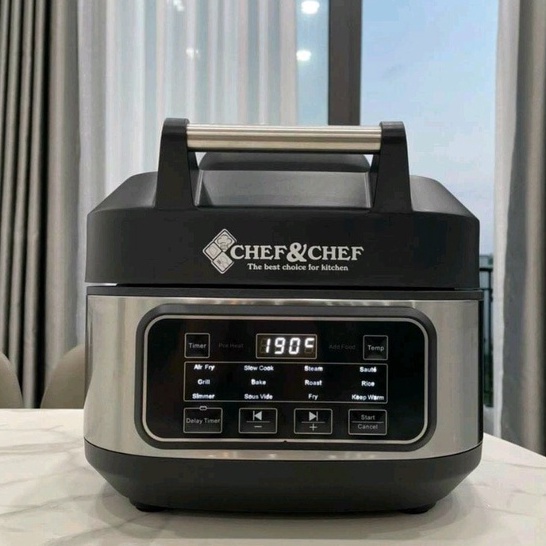 BẾP NƯỚNG CHEF&amp;CHEF MFC-AF-6B 12 IN 1 THIẾT KẾ HIỆN ĐẠI MẶT KÍNH CƯỜNG LỰC CAO CẤP