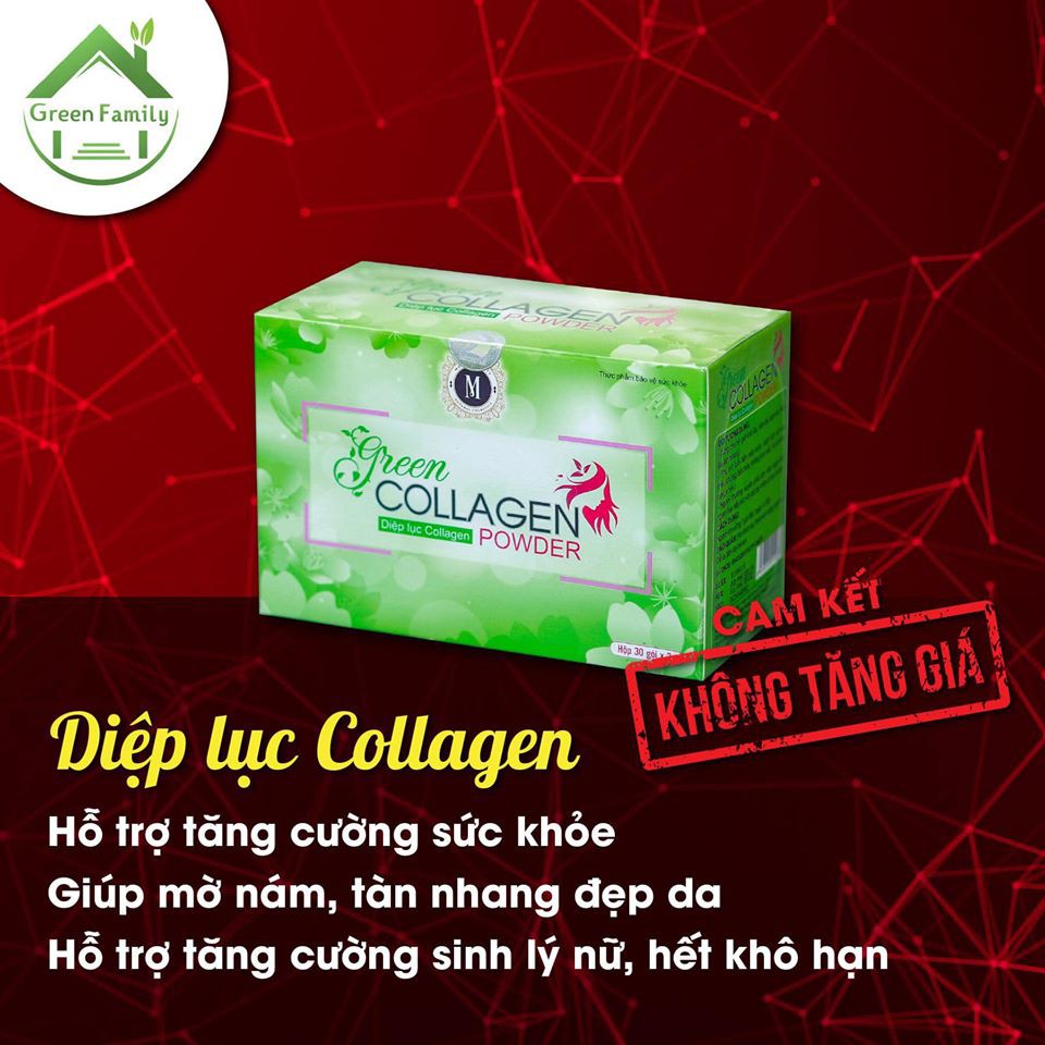 [Chính hãng 100%] Bột Diệp lục Collagen hộp 30 gói