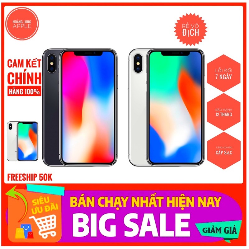 Điện Thoại Iphone X 64GB [Siêu Rẻ] Quốc Tế Chính Hãng Mới 97-98% Thay Màn OLED Bảo Hành 12 Tháng