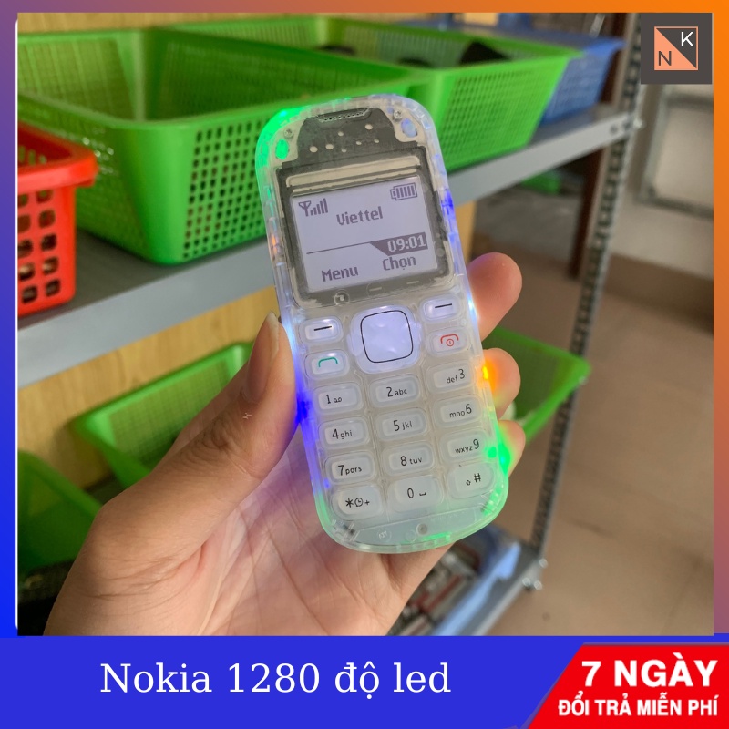 Điện Thoại Nokia 1280 Độ Led 10 bóng Phím Cao Su Chính Hãng