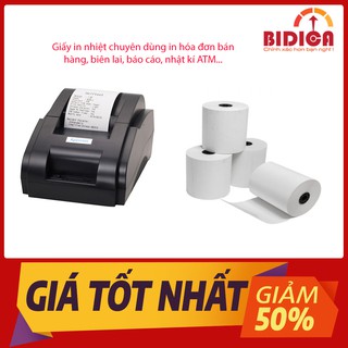 Giấy in hóa đơn khổ 57mm phi 38mm cho cân điện tử tính tiền - cuộn lẻ