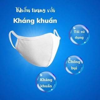 Khẩu trang vải kháng khuẩn cotton - giao màu ngẫu nhiên -Tomchuakids