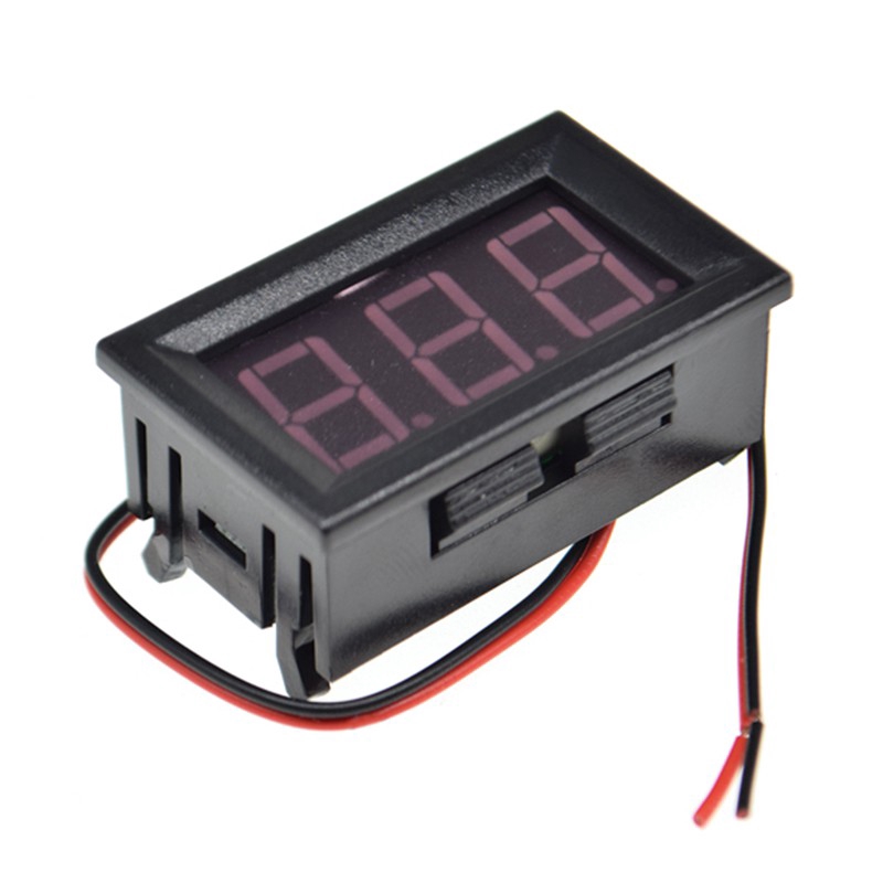 Máy đo điện áp kỹ thuật số 0,56 inch DC 5-120V 2 Dây màu đỏ Màu xanh lá cây Màu xanh lam Mini Volt kế cho Máy đo màn hình LED ô tô