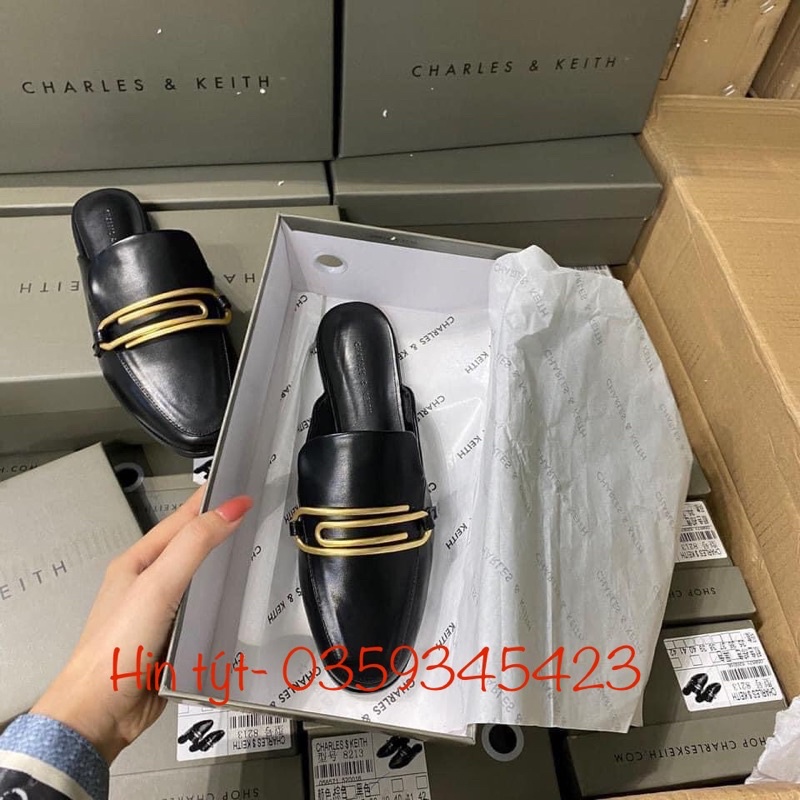 sục nữ cnk giày đạp gót đế bệt tag đồng vàng thời trang cao cấp (fullbox)