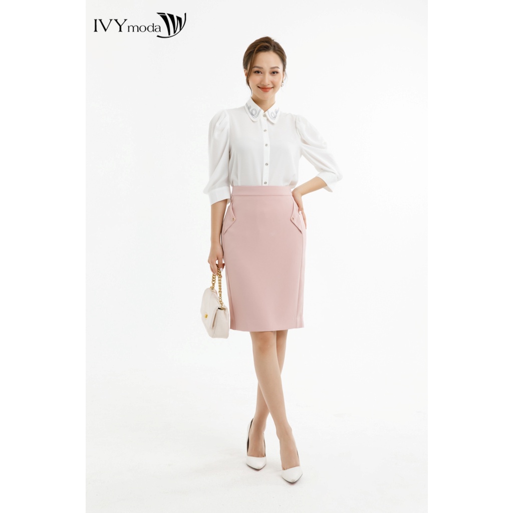 Chân váy bút chì cách điệu IVY moda MS 31M7584