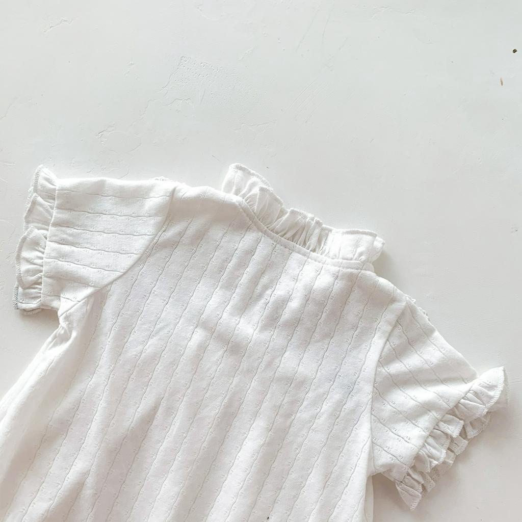 Áo liền quần tay ngắn in hình quả cherry cho bé gái tùy chọn kích thước