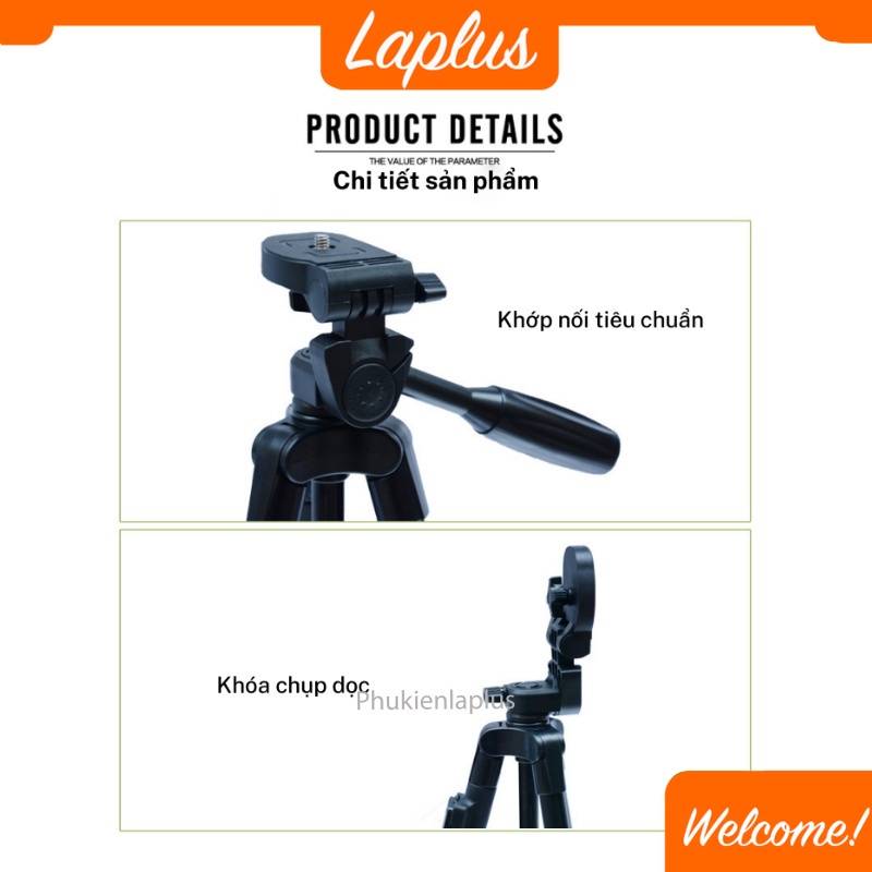 Chân máy ảnh, tripod Yunteng Model 5208RM, khung nhôm cao cấp