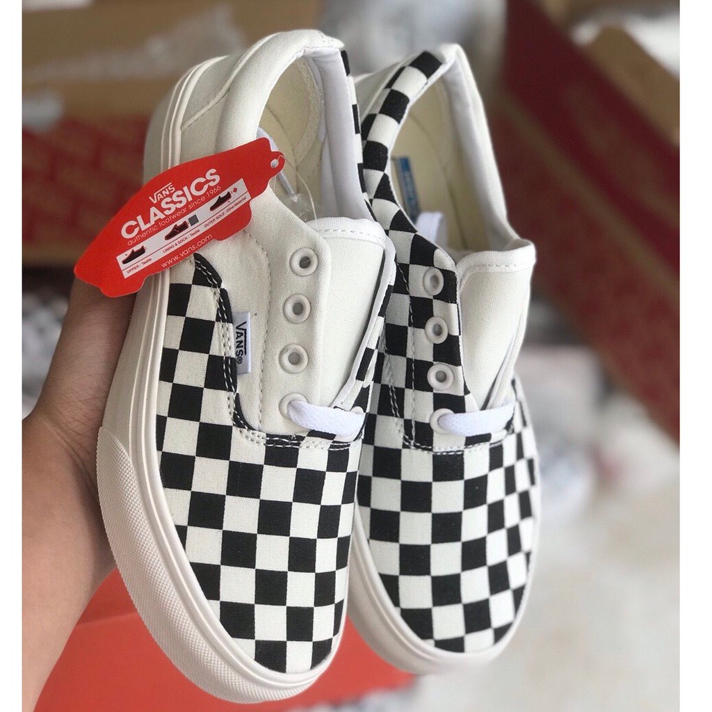 Giày Vans caro buộc dây 💥 Giày thể thao sneaker nam nữ Vans caro dây classic vải canvas Full Box