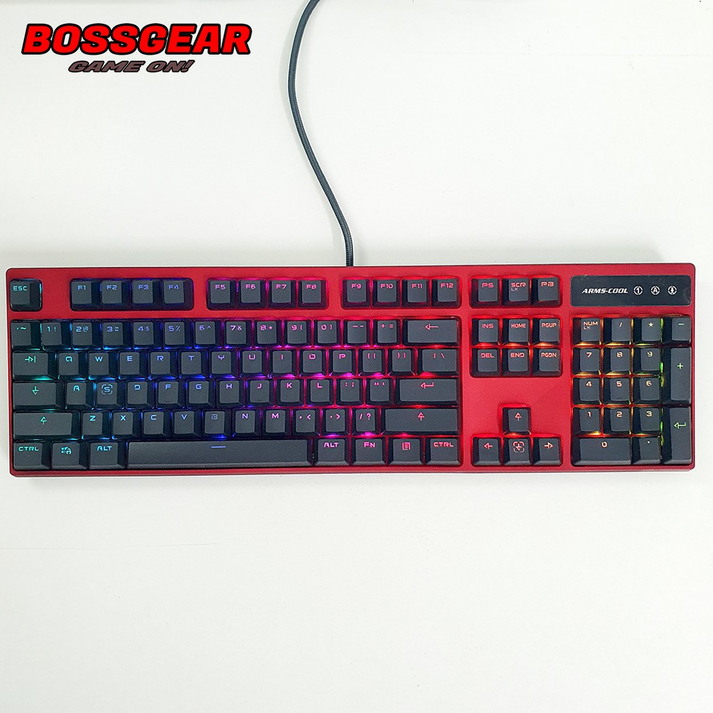 Bàn Phím Cơ Armscool HK107 RGB Màu đỏ đen ( Blue Switch, LED RGB )