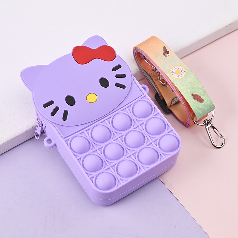 Túi xách em bé hình mèo siêu đáng yêu,túi xách cho bé gái  có dây đeo, khoá cực mượt_Thóc shop