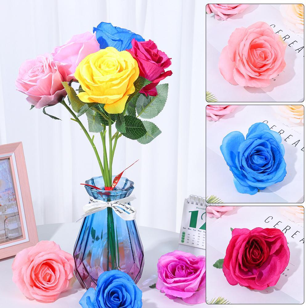 Bó Hoa Hồng Giả Đầu To 10cm Dùng Trang Trí Tiệc