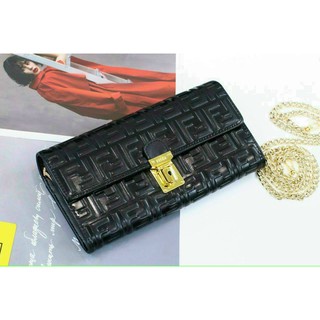 Ví dài nữ, Clutch da thật thời trang cao cấp Fendi FD fullbox