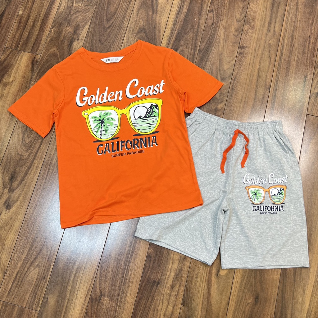 Bộ cộc tay mùa hè cotton xuất dư cho bé