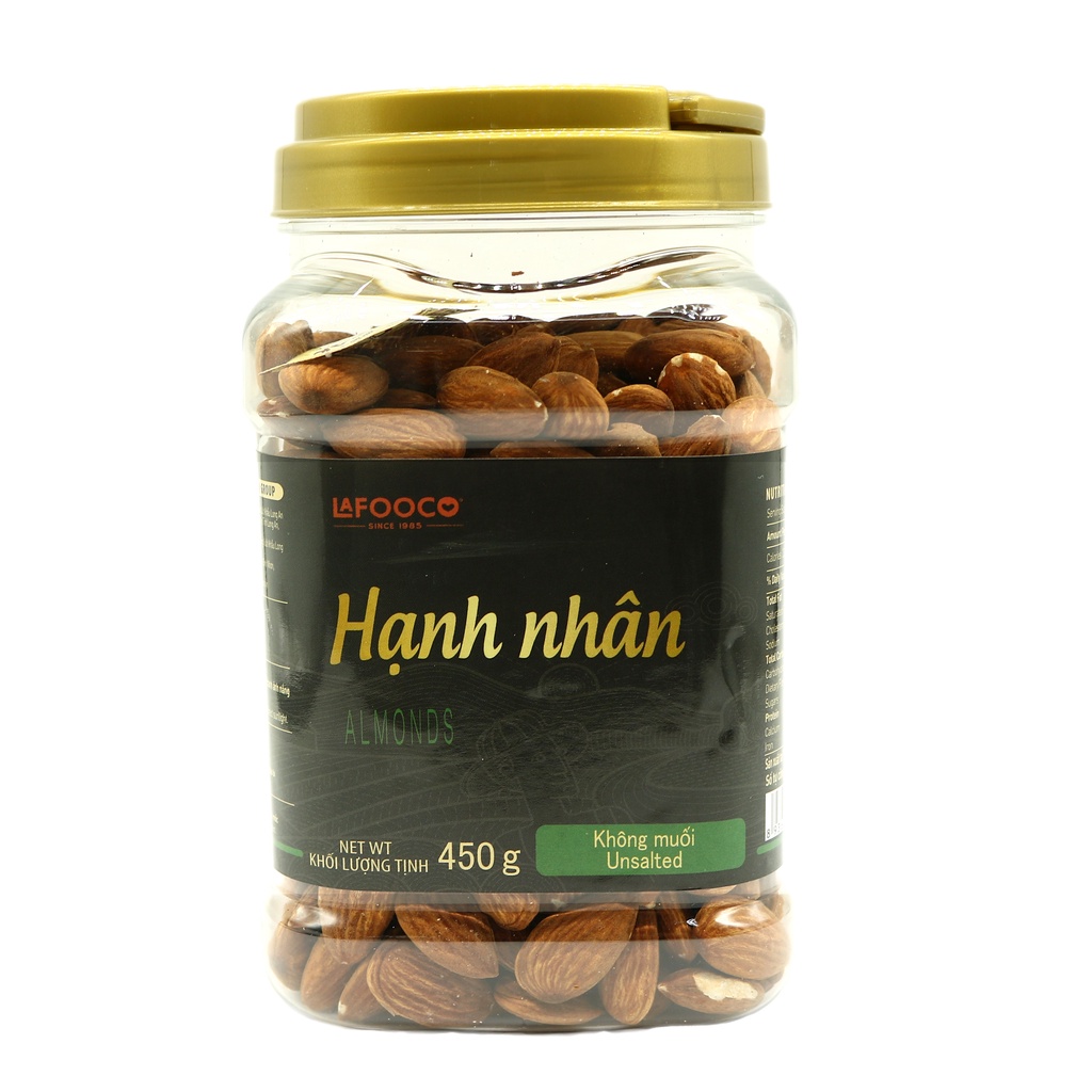 Hạt Hạnh Nhân Mỹ Sấy Không Muối Dinh Dưỡng 450g LAFOOCO Unsalted Almond