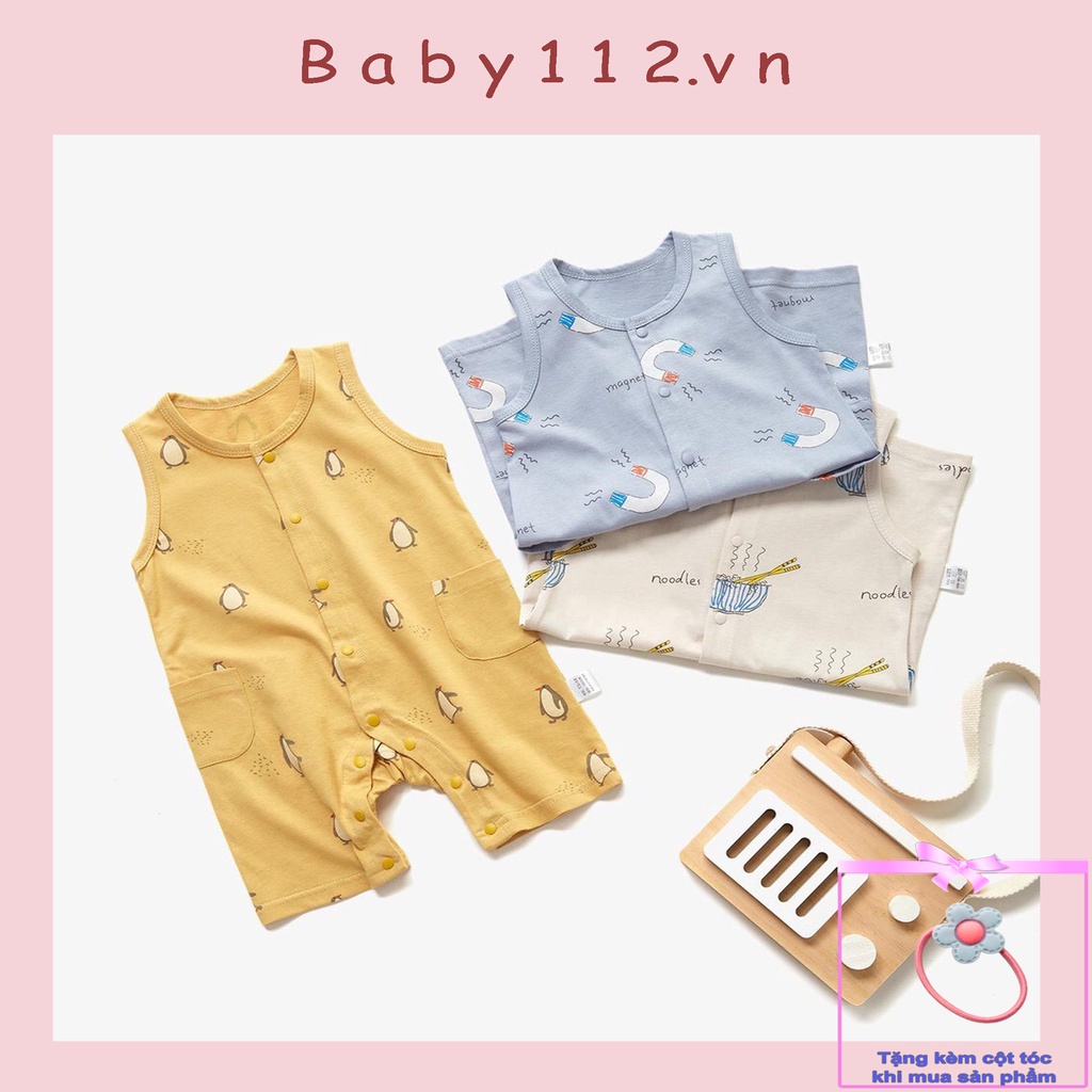 Áo liền quần Baby họa tiết phong cách mùa hè cho bé trai từ 6 tháng đến 2 tuổi