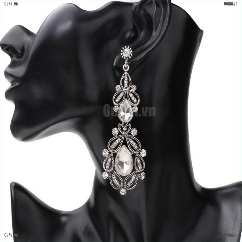 Khuyên Tai Đính Pha Lê Cỡ Lớn Thời Trang