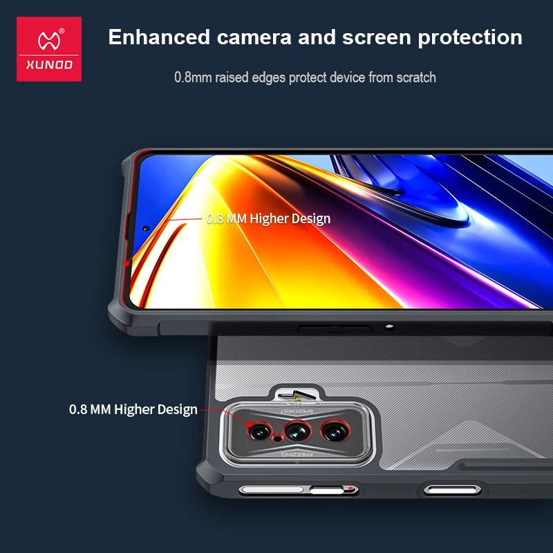 Ốp lưng XUNDD cho Xiaomi Redmi K50 Gaming hoặc Poco F4 GT - Chống sốc, Viền Đen
