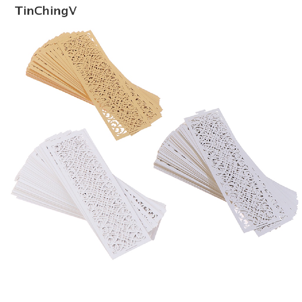 Set 50 Vòng Khóa Khăn Ăn Bằng Giấy Cắt Laser Thiết Kế Ren Dành Cho Tiệc Tùng