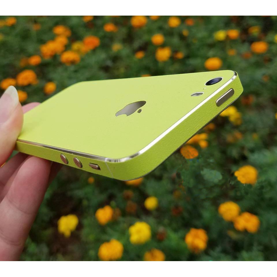 Skin dán nhũ vàng chanh iPhone 5