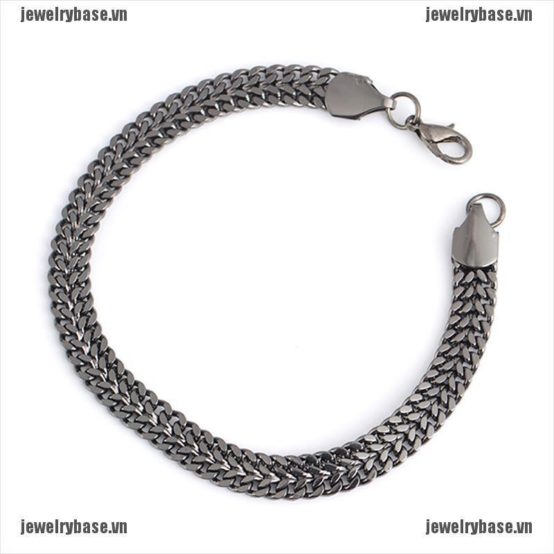 [Base] Luxury Men Stainless Steel Chain Bracelet Cuban Curb Link Hip Hop Jewelry [VN]