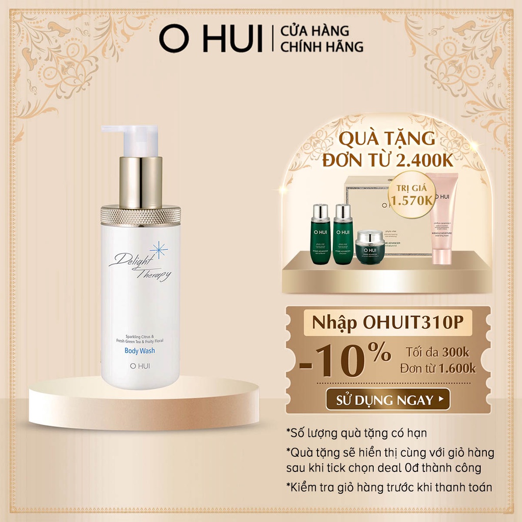 [Mã COSLUX03 giảm 120K] Sữa tắm liệu pháp biển dưỡng sáng da ngăn ngừa mụn OHUI Delight Therapy Body Wash 300ml