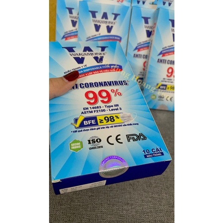 ( ẢNH SHOP CHỤP) KHẨU TRANG CHỐNG COVID, KHẨU TRANG CHỐNG DỊCH, KHẨU TRANG Y TẾ WAKAMONO - ( 4 Lớp, Hộp 10 cái )