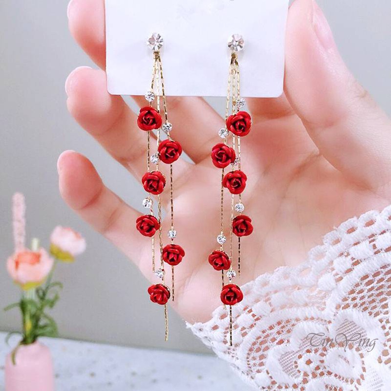 GETNOIVAS Hoa Tai Dáng Dài Hình Hoa Hồng 2021