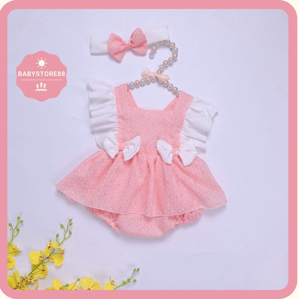 Bodysuit cho bé BABYSTORE88 bộ body sơ sinh cho bé gái từ 5 đến 11 kg, set body chip thời trang trẻ em v10