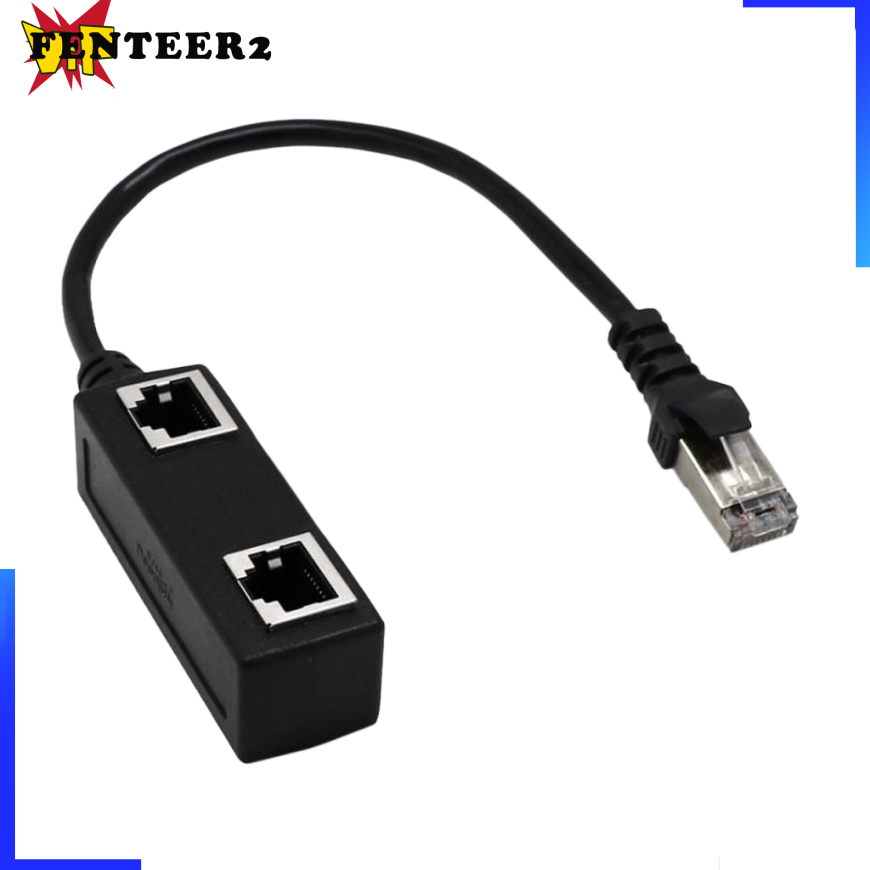 (Fenteer2 3c) 1 To 2 Port Ethernet Switch Rj45 Y Splitter Cable For Cat 5 / 6 Lan