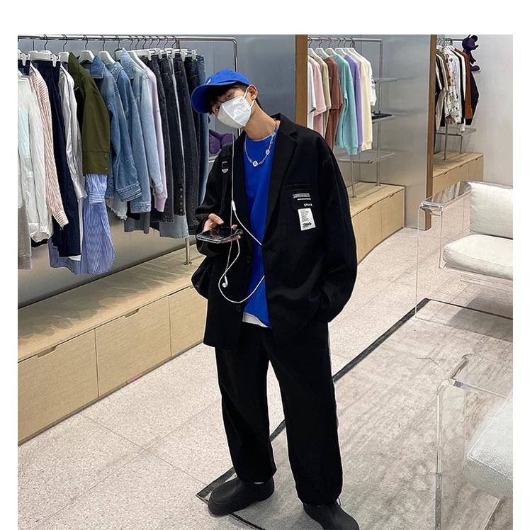 Áo Khoác Blazer Nam Nữ-Áo khoác vest thời trang unisex-AV017A-phong cách Hàn Quốc dáng rộng dể phối đồ hấp dẫn