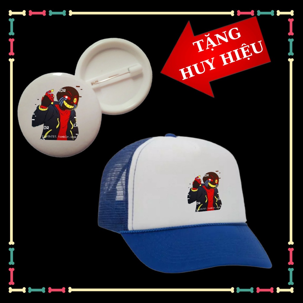 Mũ error Sans Undertale trẻ em, Mũ lưỡi trai biệt đội gangster, huy hiệu error sans bé trai, bé gái
