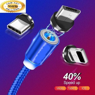 Dây Sạc Nam Châm Kèm 3 Chân sạc Lighting - Micro USB - Dây Sạc Nam Châm thông minh hiện đại