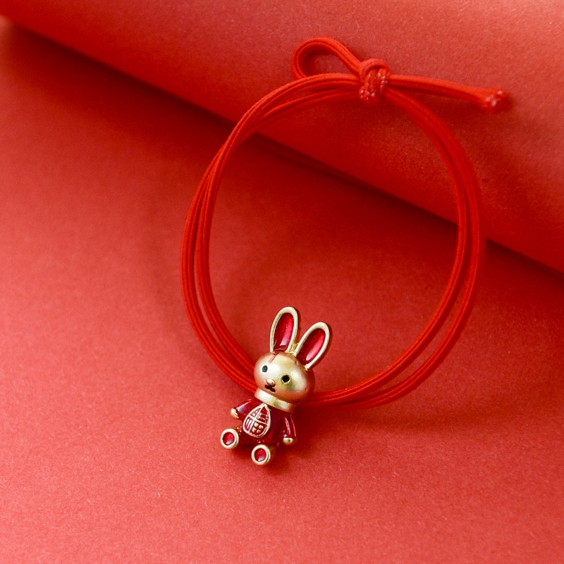 Dây buộc tóc cao su màu đỏ xinh xắn cho nữ 2021