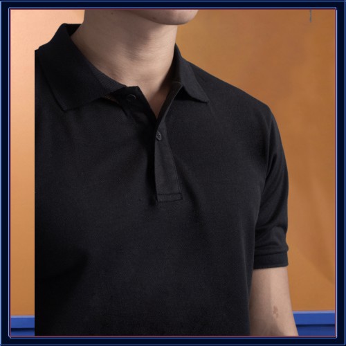 [GIẢM GIÁ SỐC] Áo Thun Nam Ngắn Tay Cổ Bẻ T-Simple (Đen) [NUTTY], Áo Polo Nam Trơn Có Cổ, Cao Cấp | BigBuy360 - bigbuy360.vn