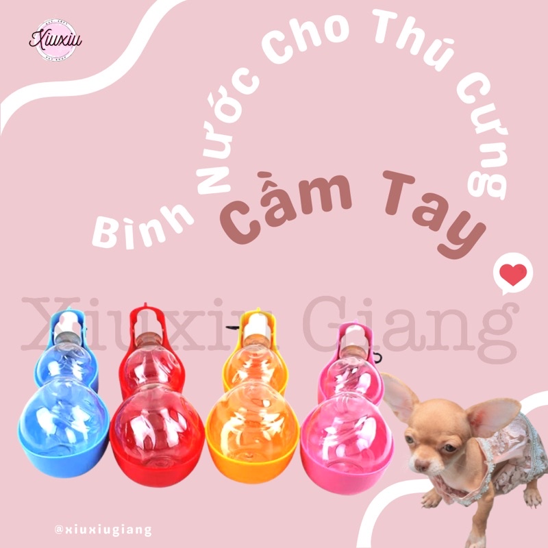 Bình Nước Du Lịch Chó Mèo Tiện Lợi - Xiuxiu Giang
