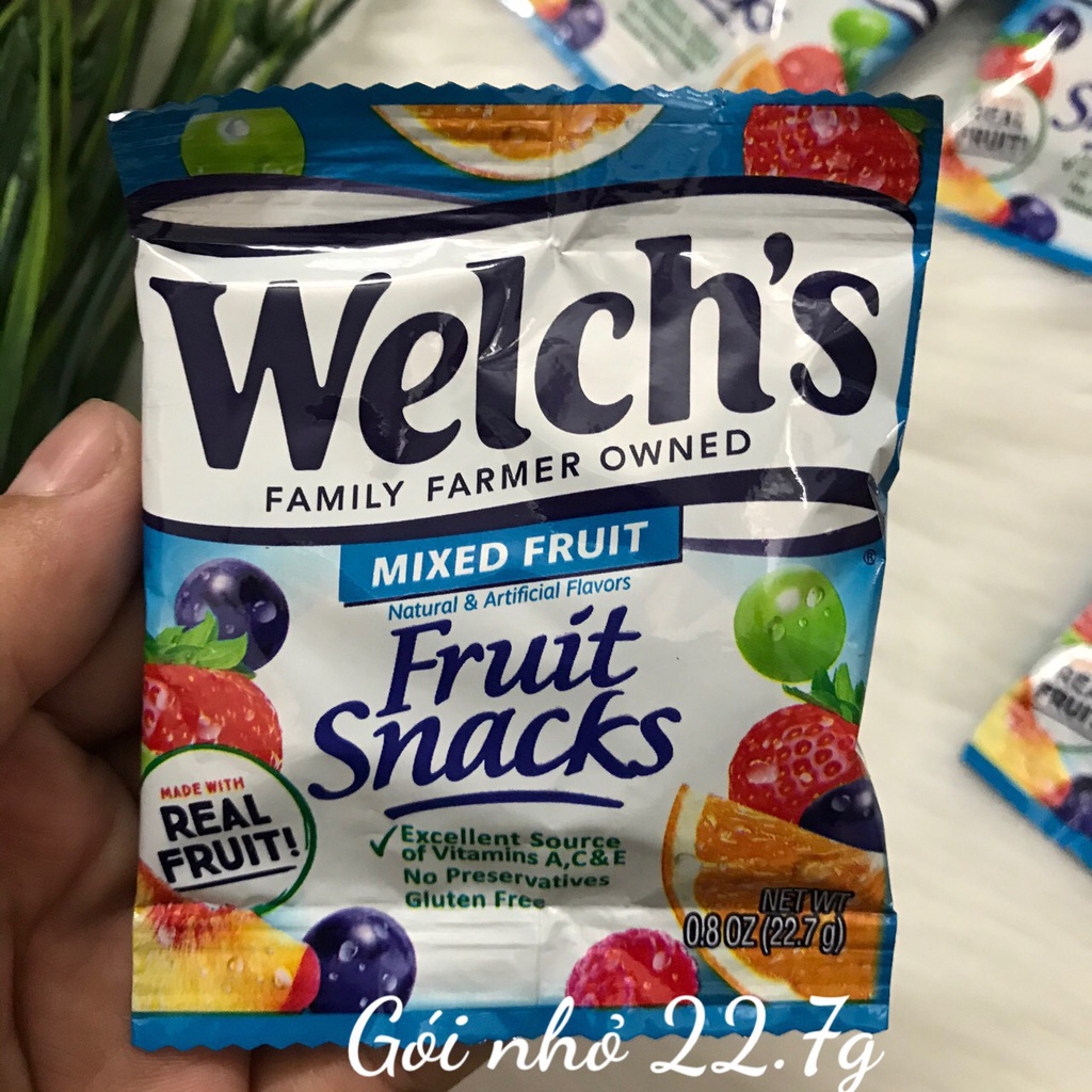 ❤️ [Date 22/1/2022] Tách lẻ 1 gói Kẹo dẻo trái cây Welch's 22,7g Mỹ